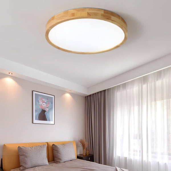 Wooden Geometric Ceiling Light,Round/Square