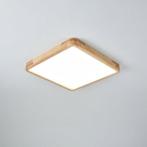 Wooden Geometric Ceiling Light,Round/Square