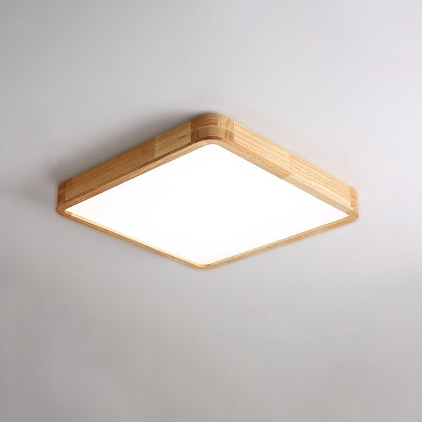 Wooden Geometric Ceiling Light,Round/Square