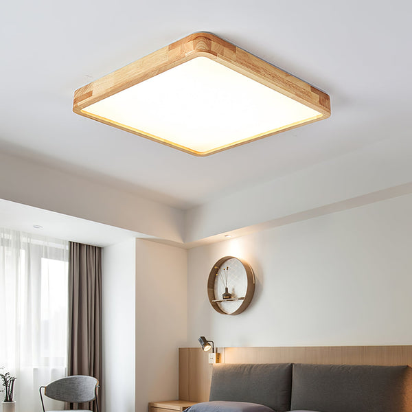 Wooden Geometric Ceiling Light,Round/Square