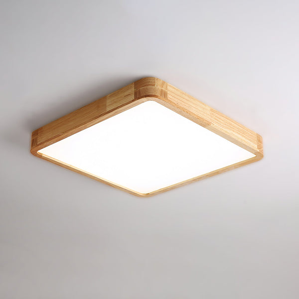 Wooden Geometric Ceiling Light,Round/Square