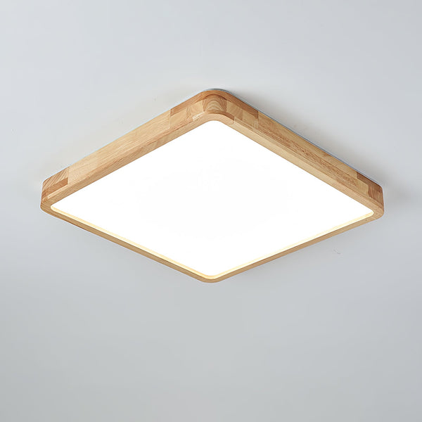 Wooden Geometric Ceiling Light,Round/Square