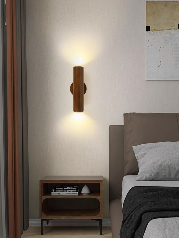 Hölzerne Zwei-Wege-Licht-Wandlampe, drehbar