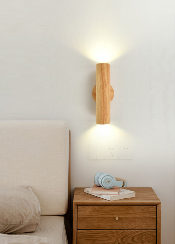 Hölzerne Zwei-Wege-Licht-Wandlampe, drehbar