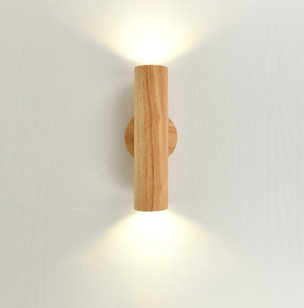 Hölzerne Zwei-Wege-Licht-Wandlampe, drehbar