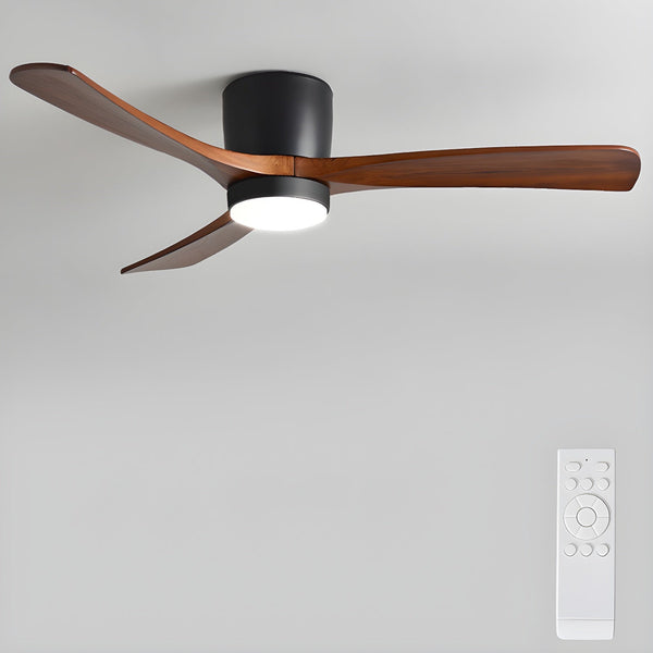 Wooden fan blade fan lamp