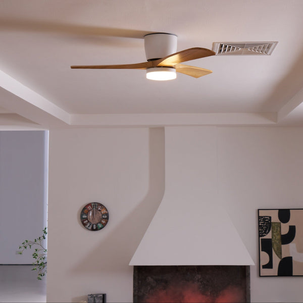 Wooden fan blade fan lamp
