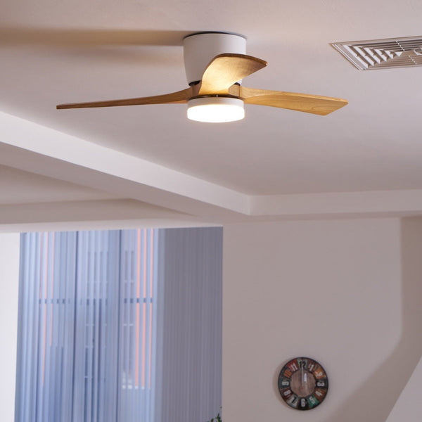Wooden fan blade fan lamp