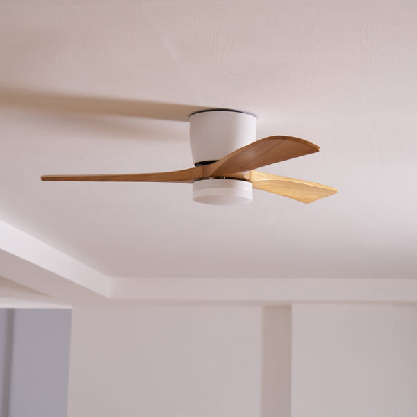 Wooden fan blade fan lamp