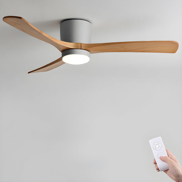 Wooden fan blade fan lamp