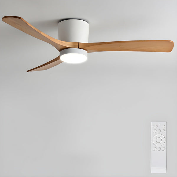 Wooden fan blade fan lamp