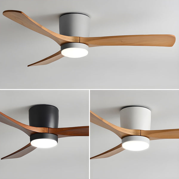 Wooden fan blade fan lamp