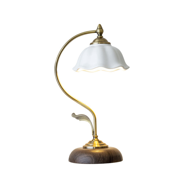 Bedroom ceramic petal table lamp