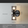 Nordic creative double head glass bedroom corridor wall lamp
