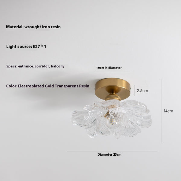 French retro petal corridor balcony ceiling lamp