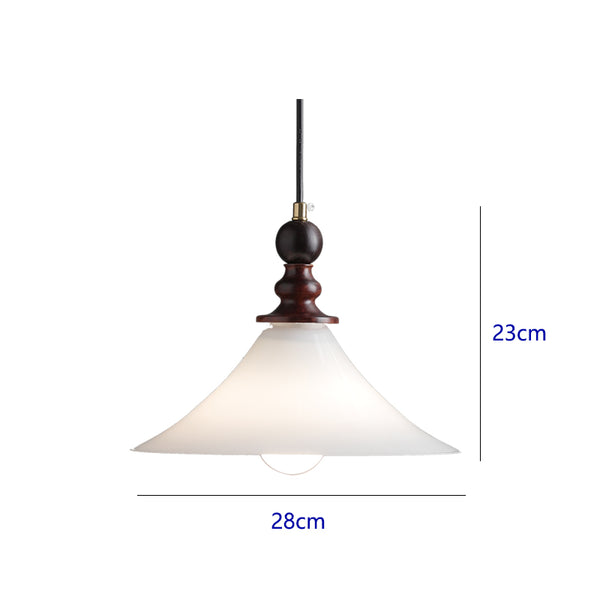 Medieval style solid wood glass bedroom bedside chandelier