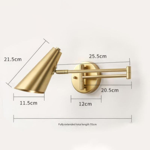 Lampe murale rotative pliable à long mât nordique