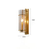 All copper glass bedroom wall light