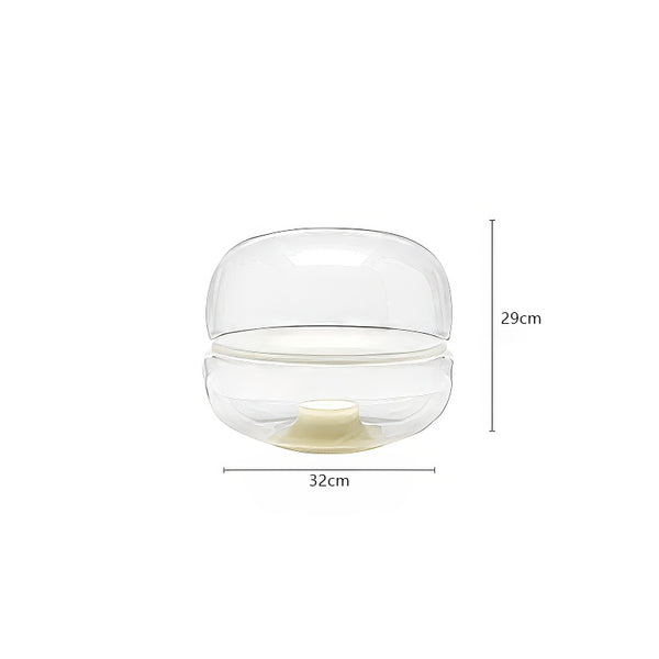 Round glass cloud stone bedside table lamp