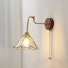 Medieval style glass bedroom bedside wall lamp