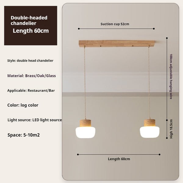 Lampe à suspension de salle à manger de style japonais de couleur crème