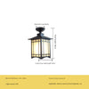 Chinese style outdoor waterproof villa corridor pavilion courtyard ceiling lamp