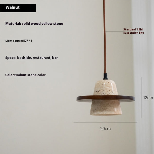 Vintage solid wood yellow travertine restaurant bar chandelier