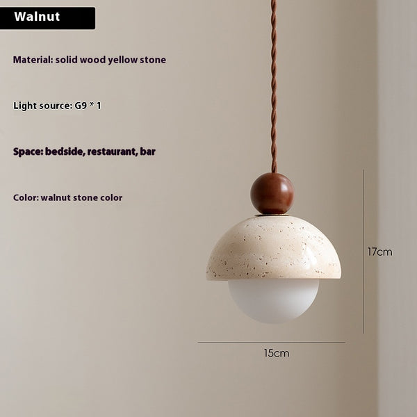 Yellow Travertine Bedside Small Chandelier for Bedroom