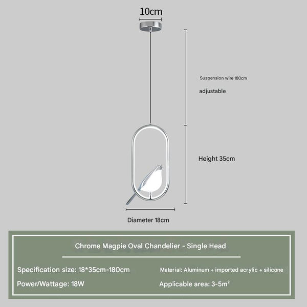 Modern simple creative bird bedroom bedside chandelier