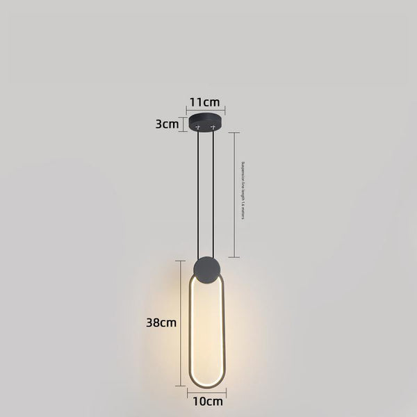 Minimalist LED Line Bedroom Bedside Chandelier
