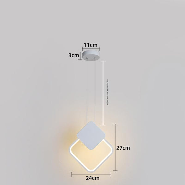 Minimalist LED Line Bedroom Bedside Chandelier