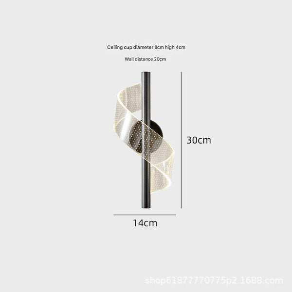 All copper spiral led wall light