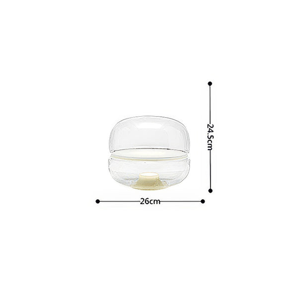 Round glass cloud stone bedside table lamp