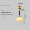 Vintage solid wood pleated bedside wall lamp