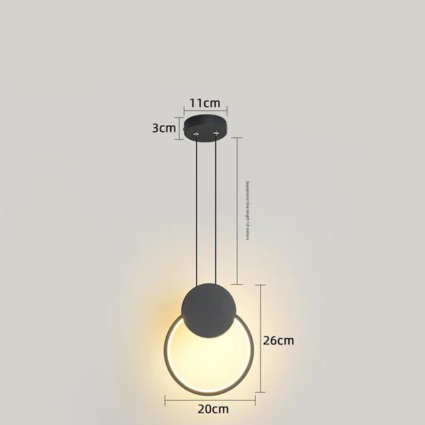 Minimalist LED Line Bedroom Bedside Chandelier