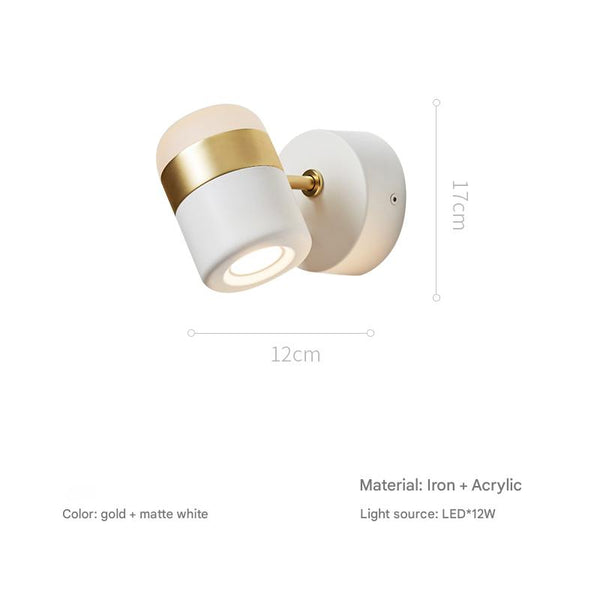 Lampe murale de chevet rotative à LED pour chambre à coucher