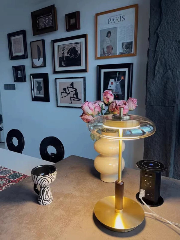 Vintage Brass LED Table Lamp