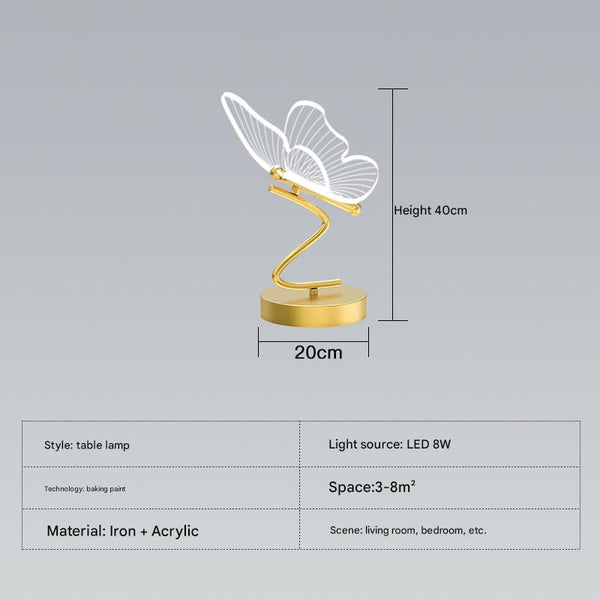 Creative butterfly bedroom bedside study table lamp