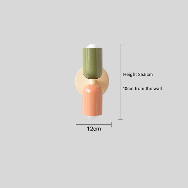 Cream style double head bedroom bedside wall lamp