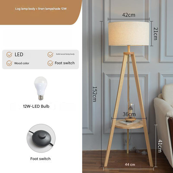 Japanische Retro-Stehlampe aus Massivholz für das Wohnzimmer