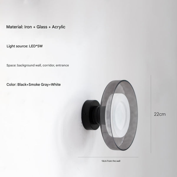 Italian style minimalist glass entrance corridor background wall lamp