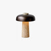 Lampe de table champignon en travertin jaune