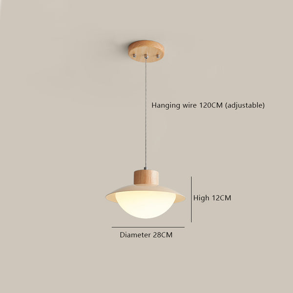 Lustre de salle à manger original en bois de style crème