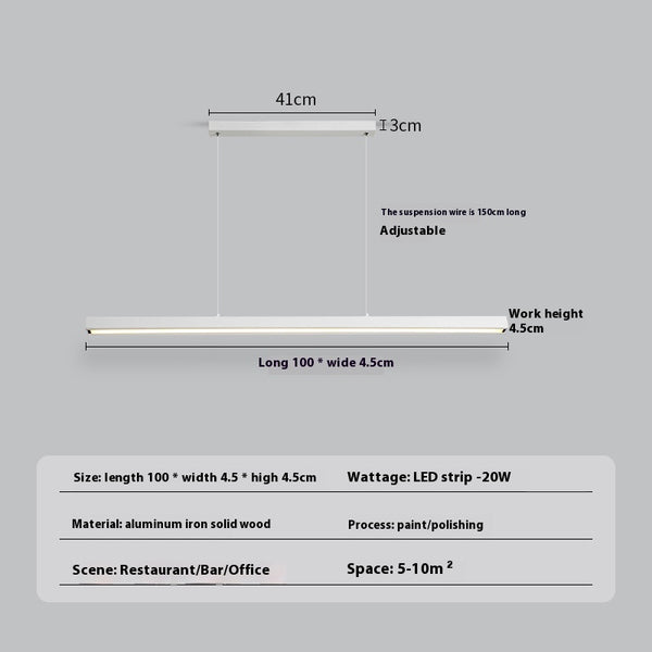 Lustre de restaurant à longue bande