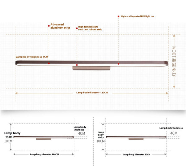 Applique murale simple à LED en aluminium avec miroir