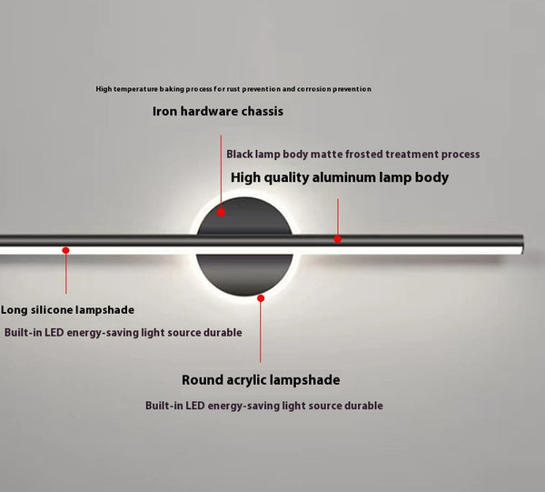 Applique murale créative à miroir à longue bande géométrique
