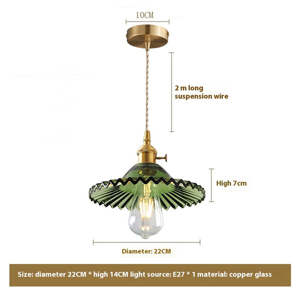 Lustre en verre vert frais