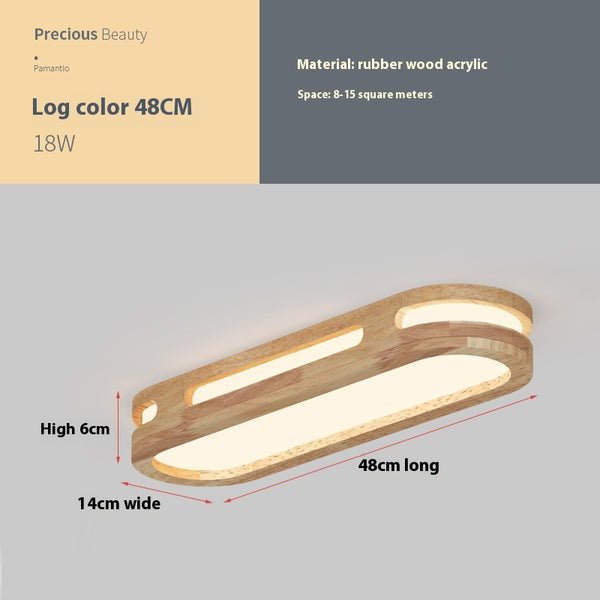 Solid wood LED ceiling light strip