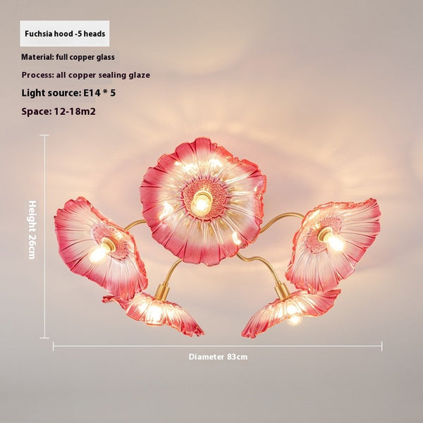 Kreative Lotusblatt-Deckenlampe im Retro-Stil