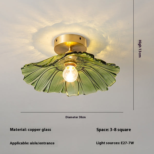 Lustre créatif en verre en forme de feuille de lotus